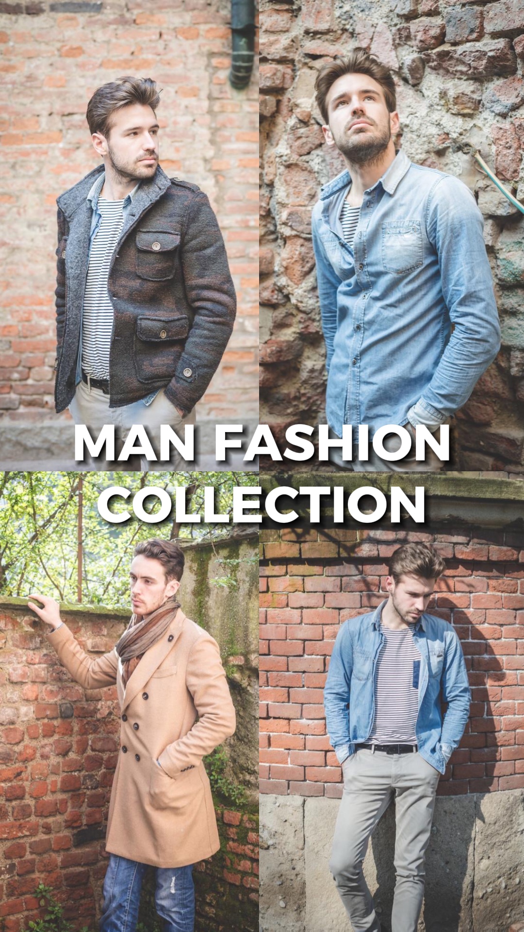 Exhibición de productos de ropa de hombre en estilo TikTok