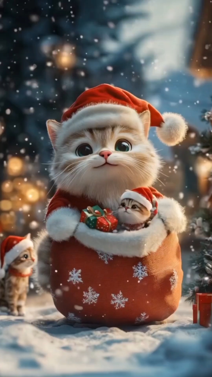 Meme gato papai noel