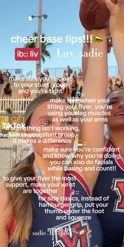 cheer base tips!!