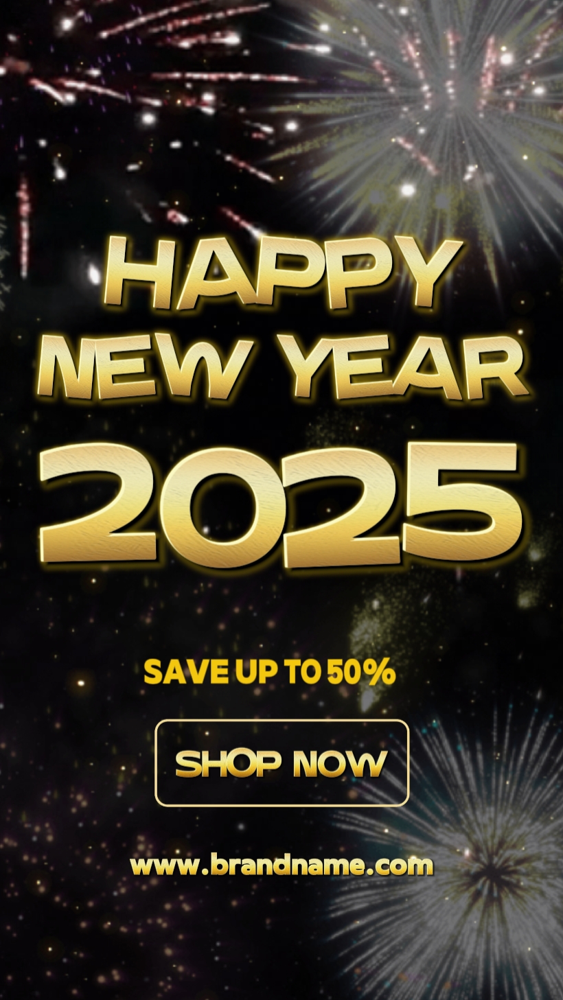 Cartel dinámico de felicitación de año nuevo C2B 