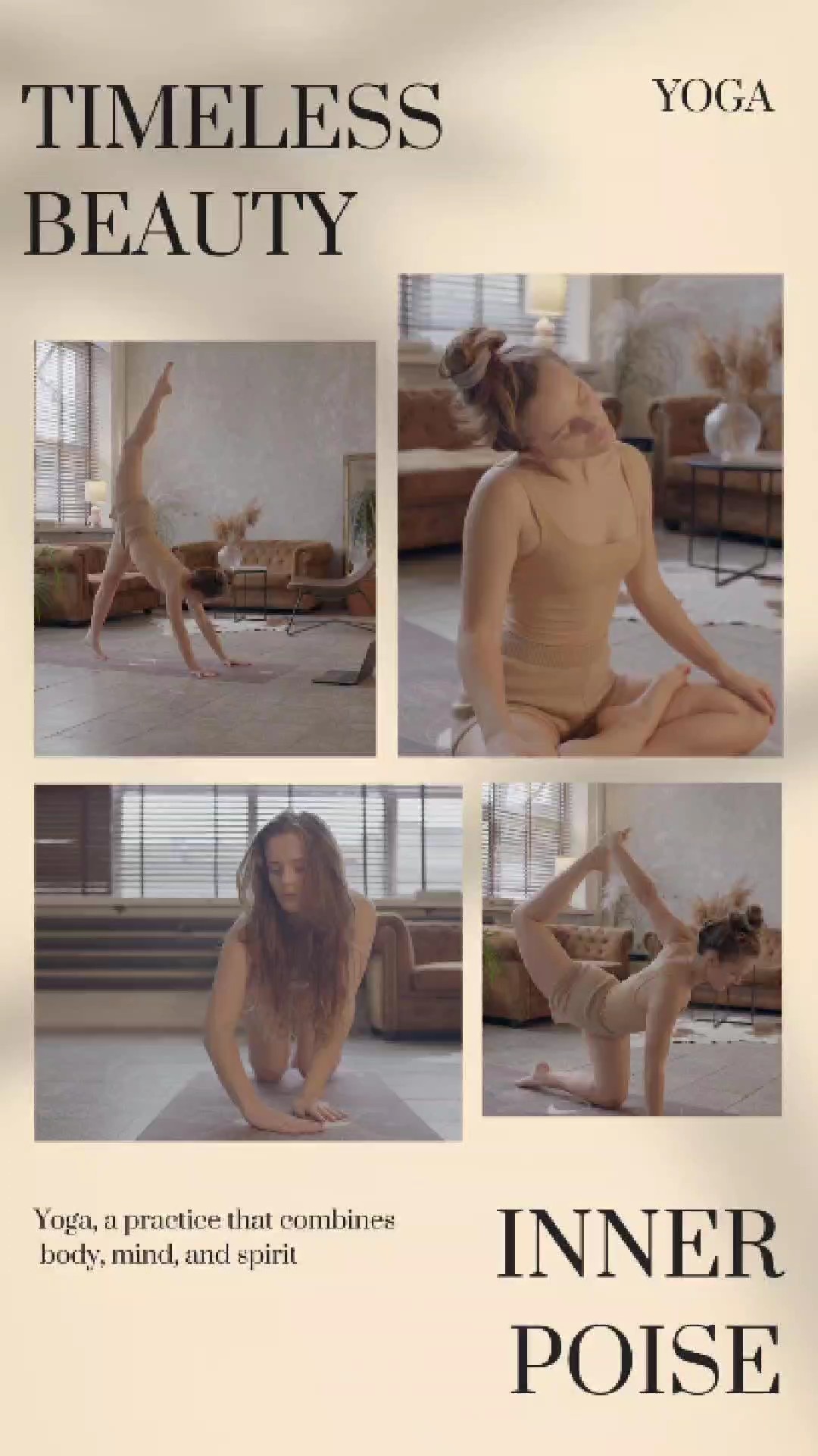 Annonces d'enseignement du yoga de style élégant et minimaliste