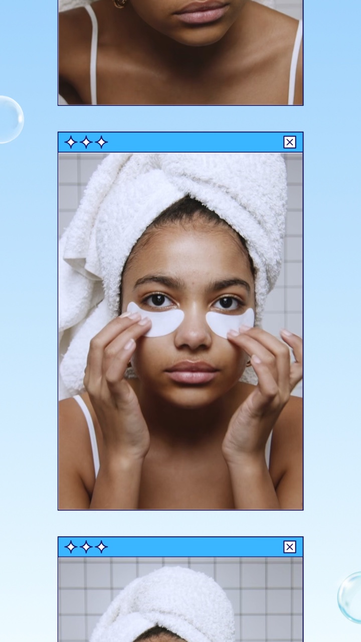 Affichage des produits de l'industrie des soins de la peau Y2K dans le style TikTok 