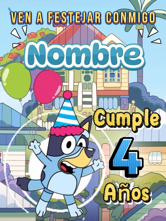 Bluey invitacion 