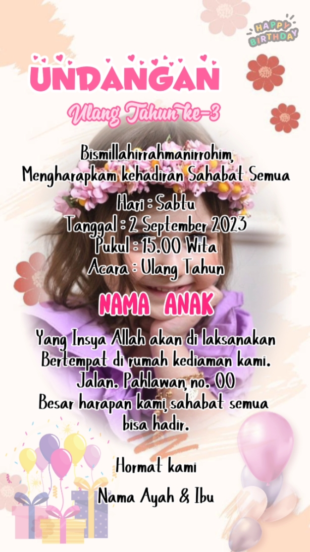 Undangan Ulang tahun