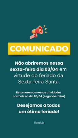aviso de feriado 
