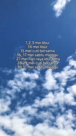 1,2,3 mei libur 
14 