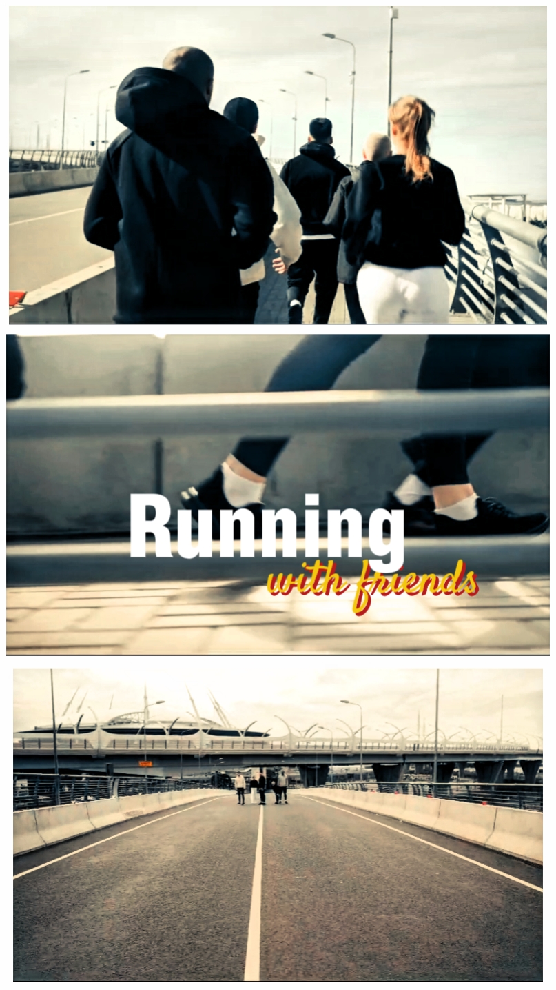 Amigos corriendo con