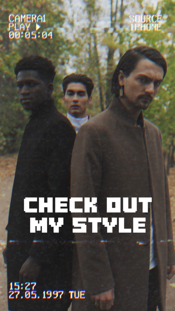 Gravador de tela de falha de moda masculina no estilo TikTok