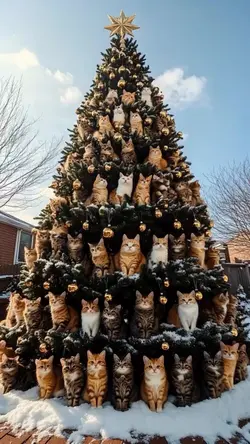 cat Xmas tree