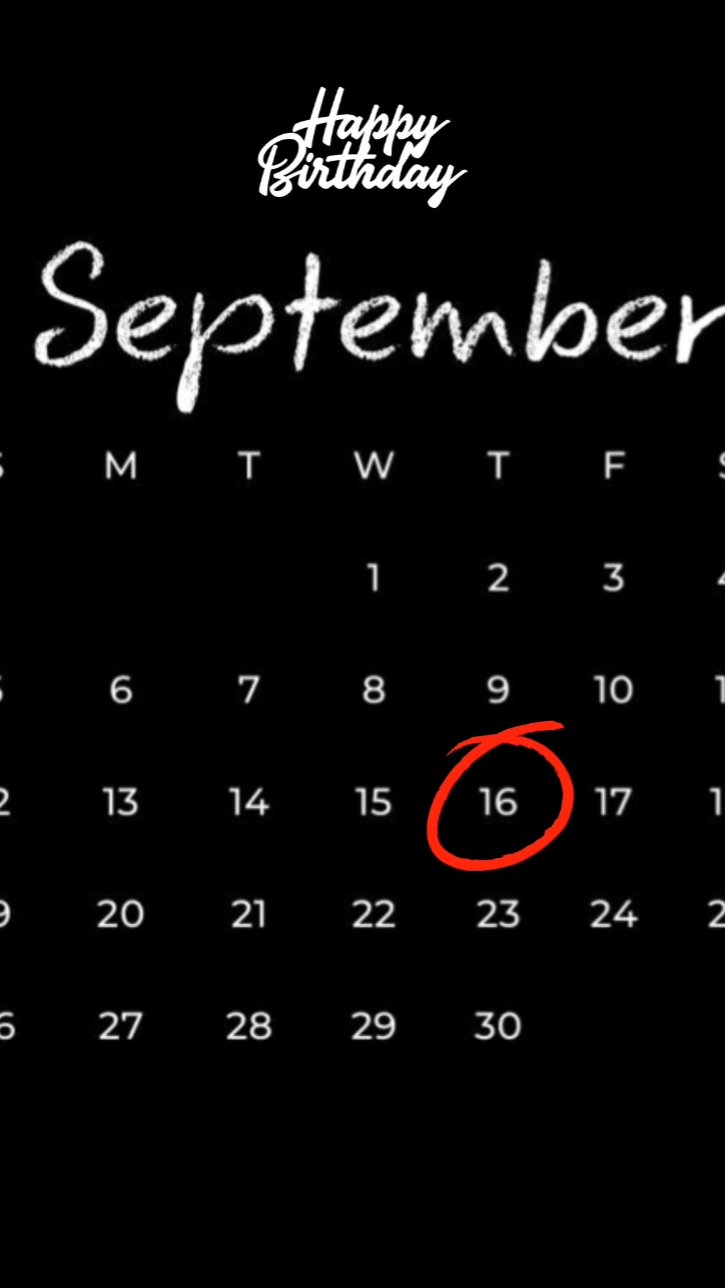 FELIZ CUMPLEAÑOS 16 DE SEPTIEMBRE