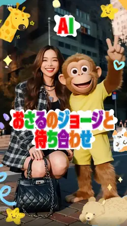 おさるのジョージと待ち合わせ/素材1