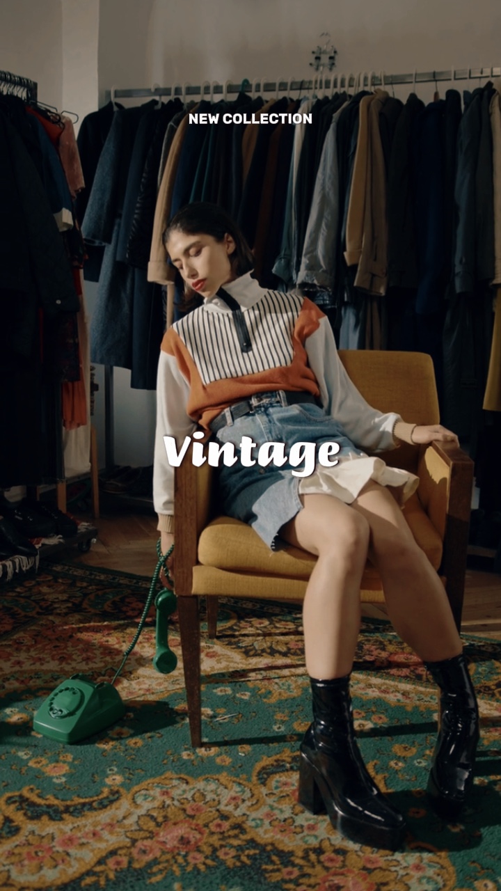 Vintage Fashion Promotion im passenden TikTok-Stil