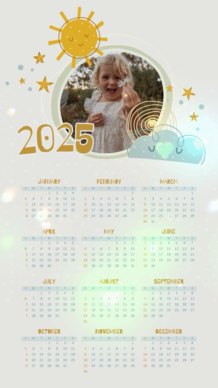 Calendario 2025 bebé 