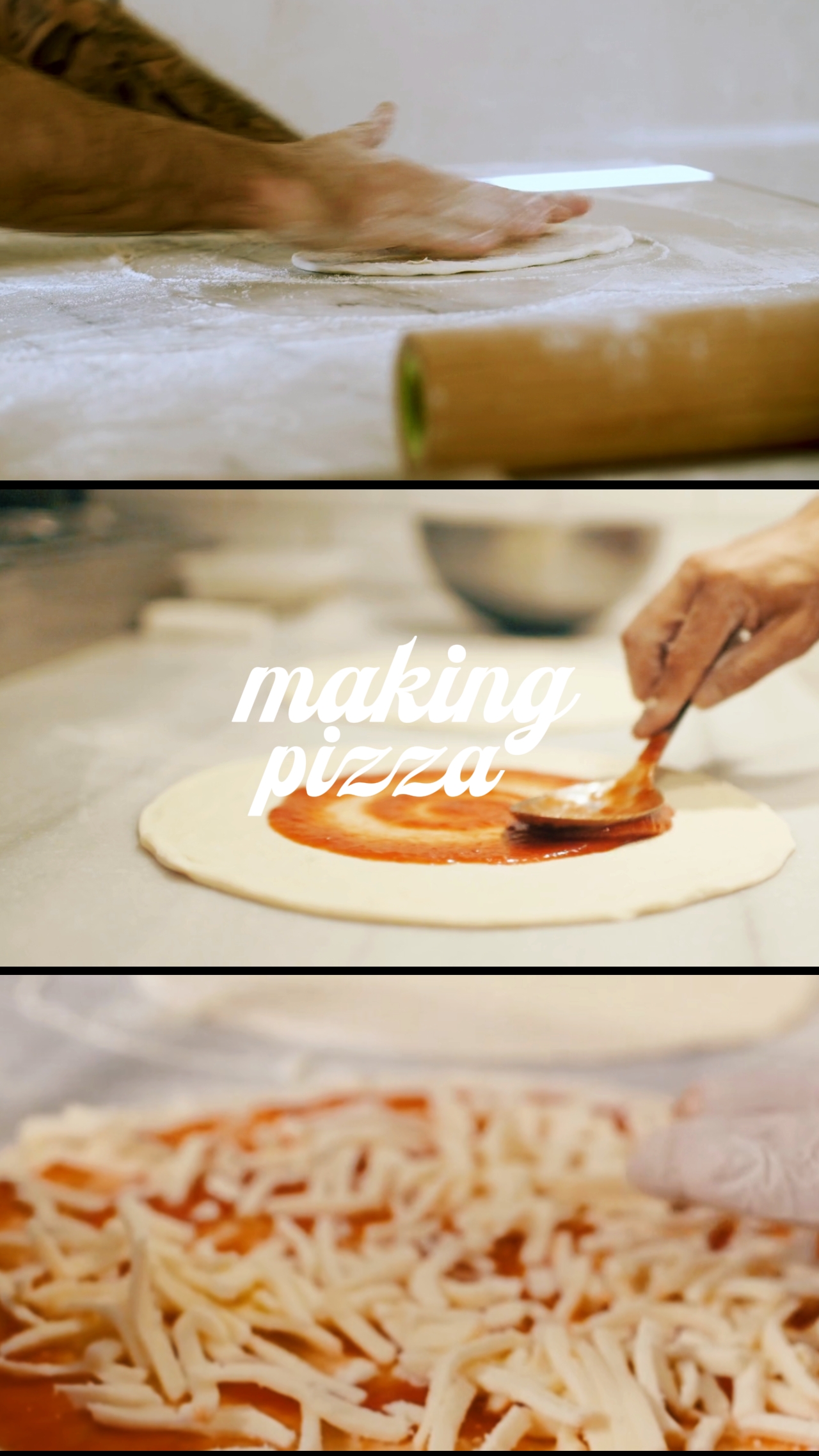 making pizza