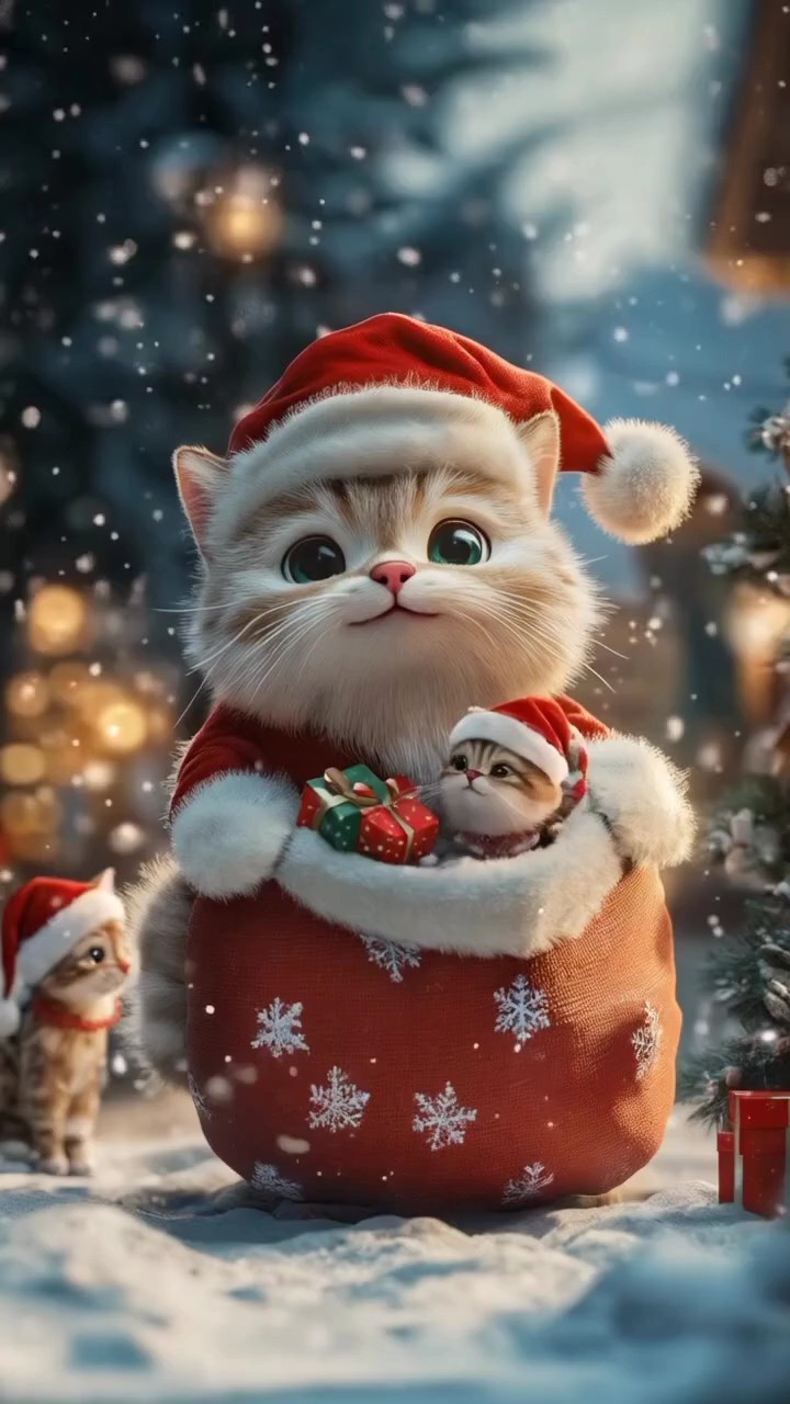 pohon natal kucing