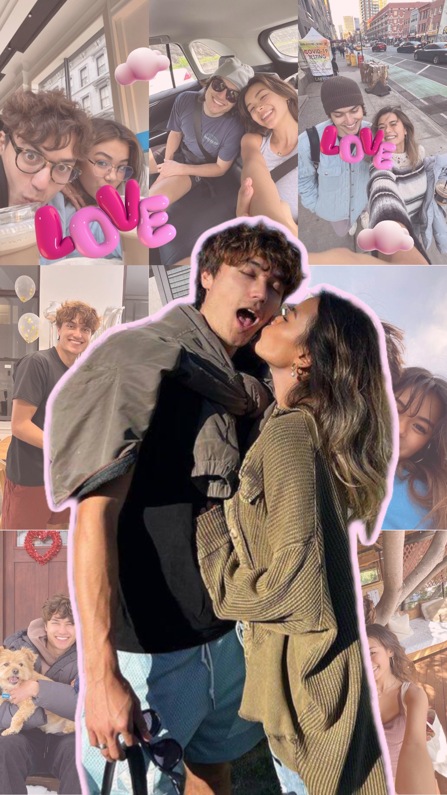Collage recortado de amor