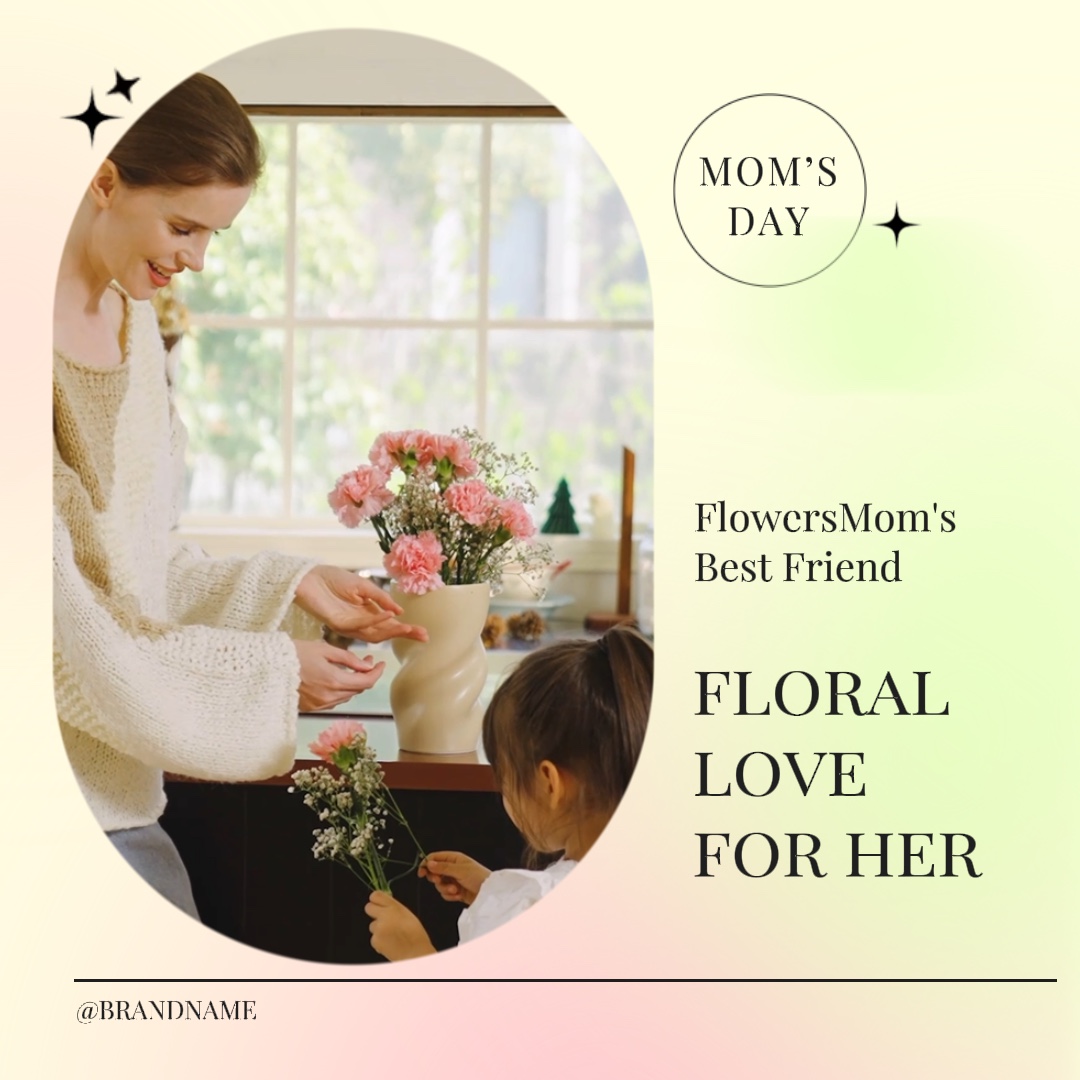 Modelo de estilo de luz difusa da loja de flores do dia das mães