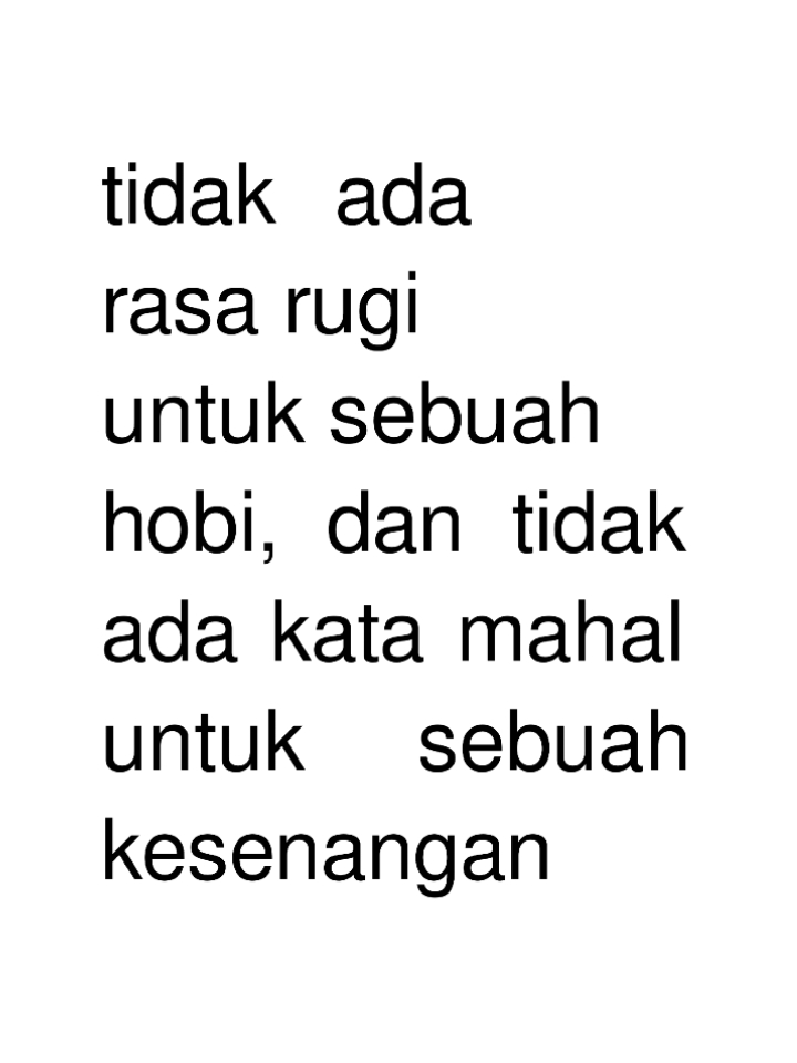 tidak kada katas rugi 