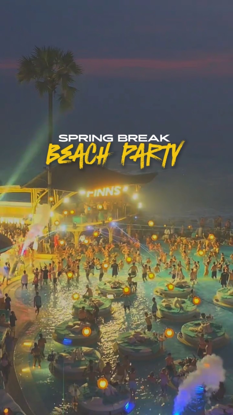 Fête sur la plage au printemps