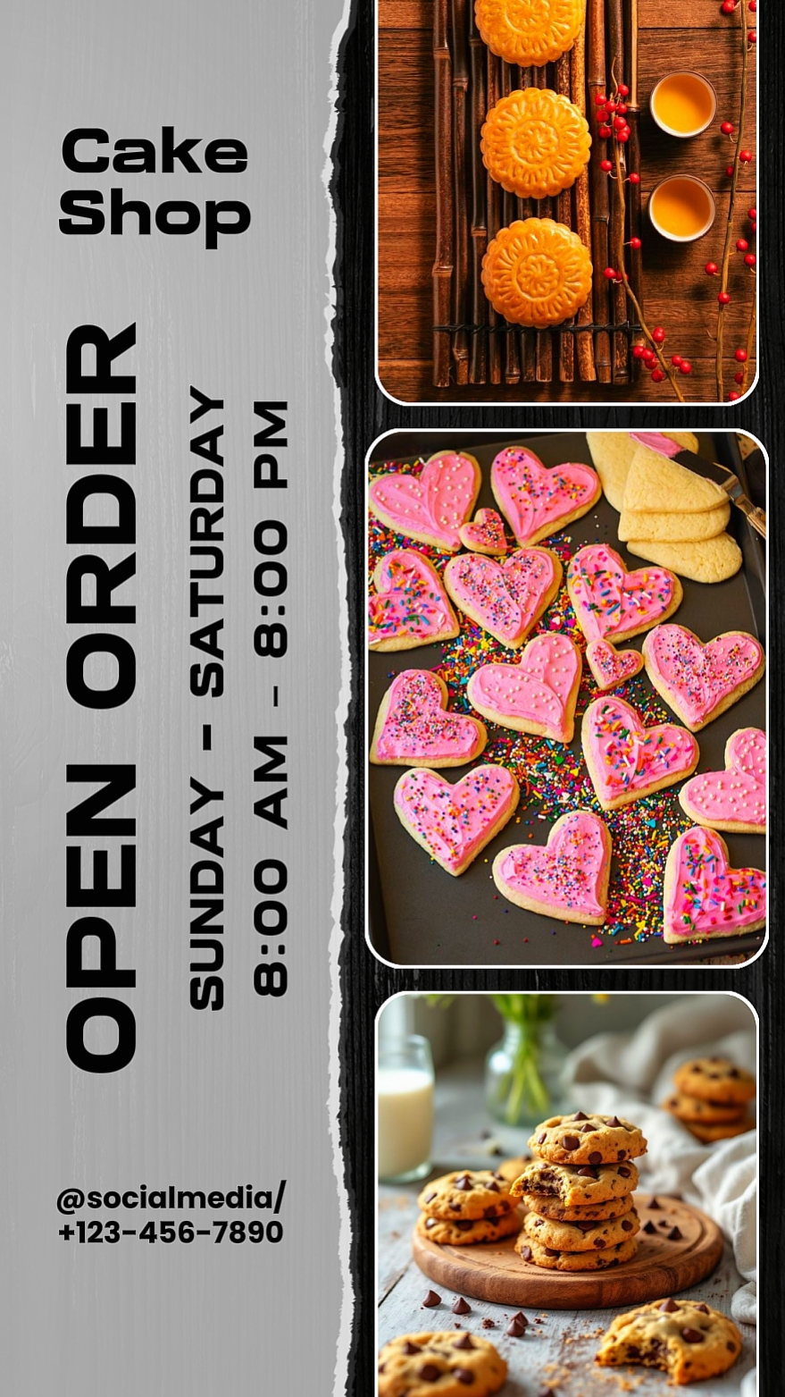 Tienda de pasteles de orden abierta