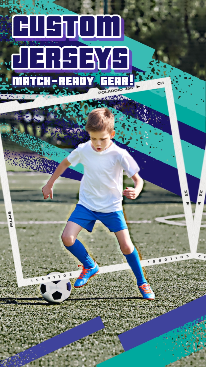 Blue green dynamic soccer jersey templates