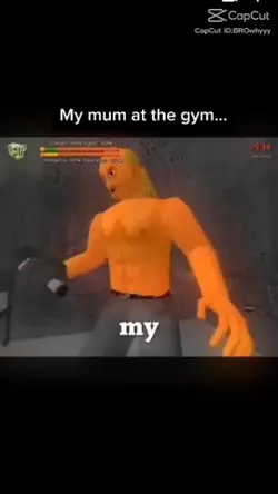 my mom at the gym...