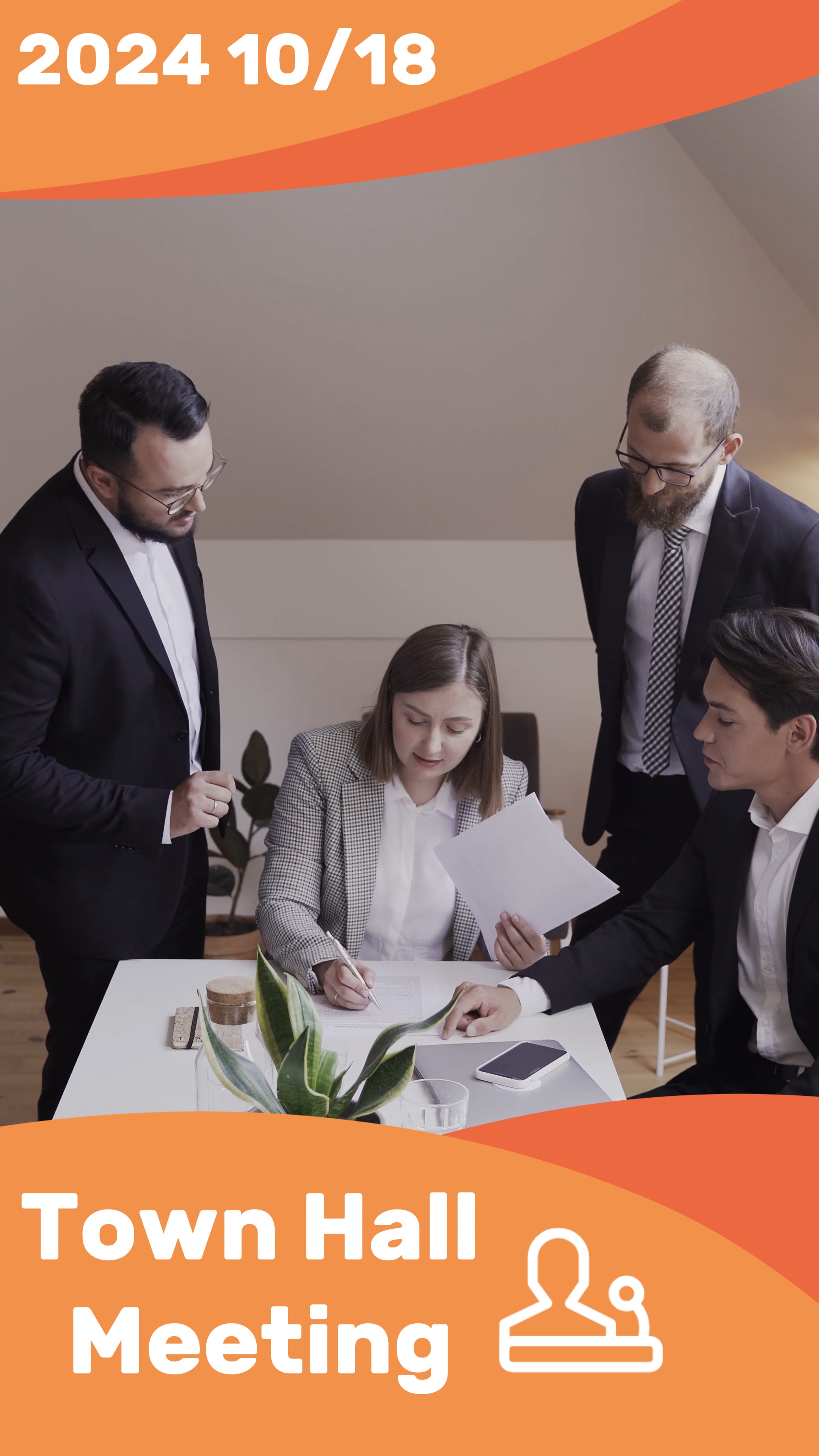 Plantilla de promoción de la cooperación empresarial naranja