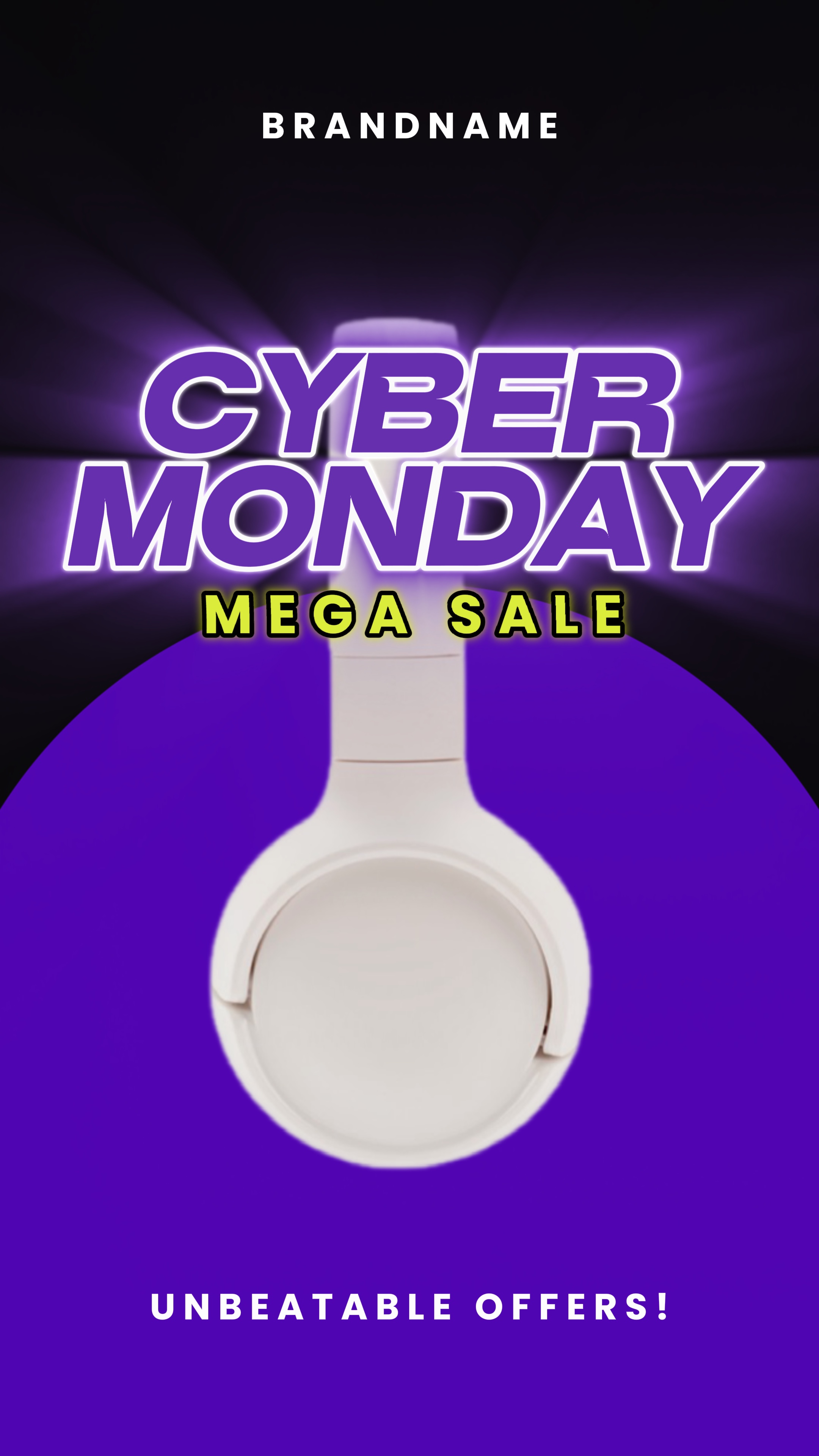 Cyber Monday Anuncios de promoción de auriculares de estilo moderno creativo