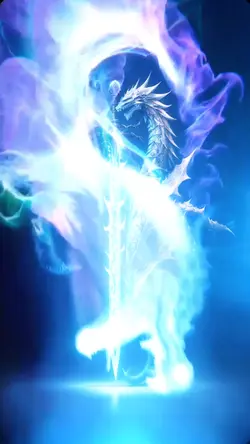 Blue fire dragon