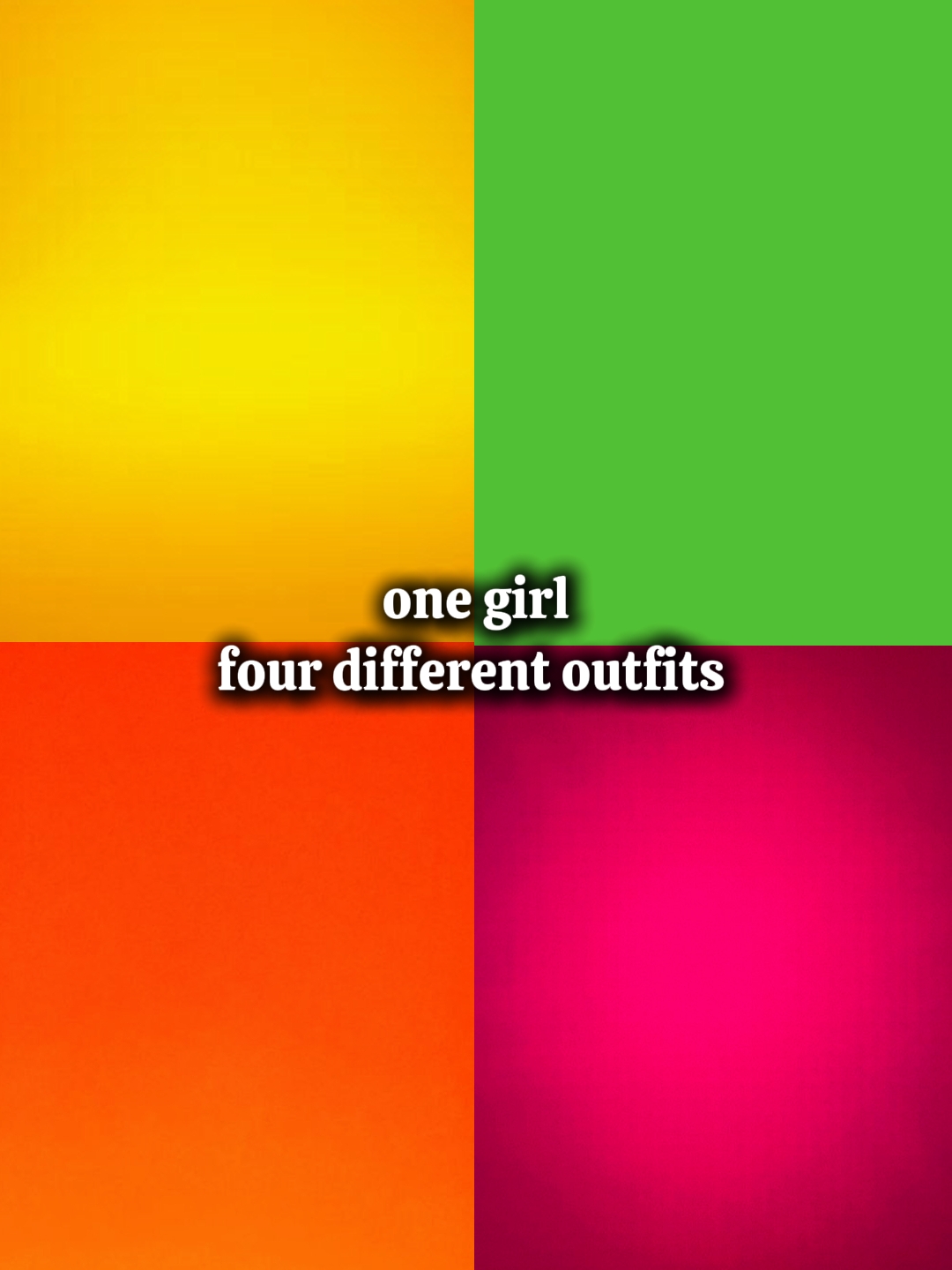 1 Mädchen 4 diff Outfit