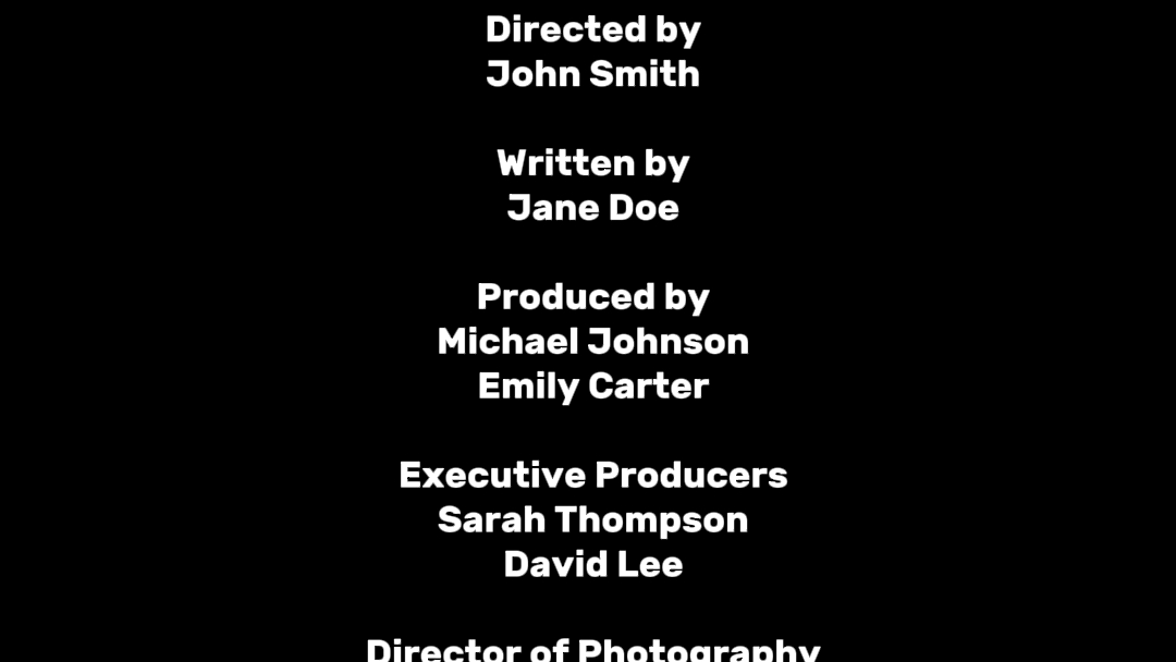 Outro Credit Film 