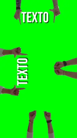 Mãos tela verde