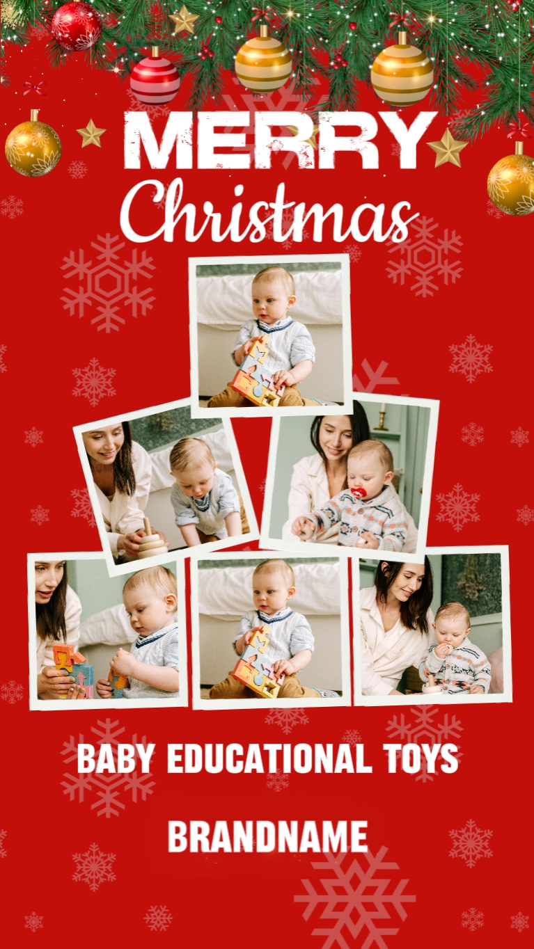C2B Natal Brinquedos de Bebê Vermelho e Branco