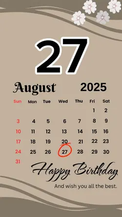 birthday 27 August 