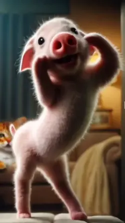 Funny pig dance 