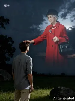 AI思念亲人天空抚摸