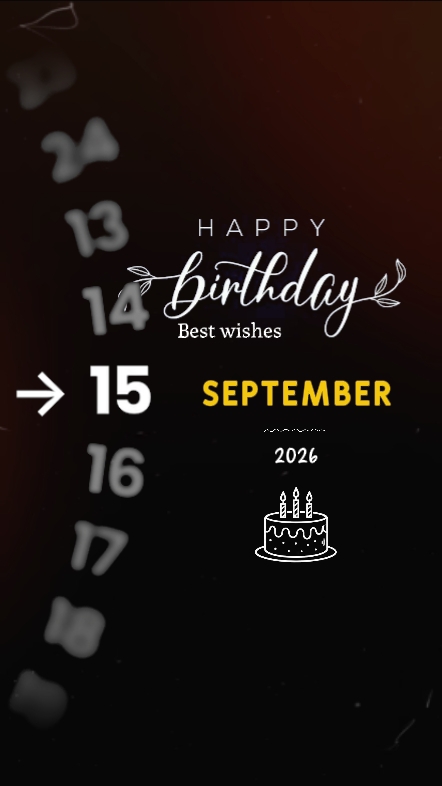 HBD 15 SEPTEMBER 