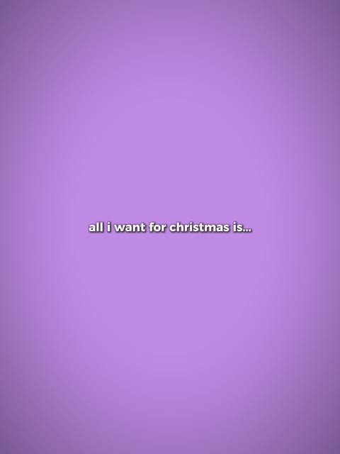 i want for christmas