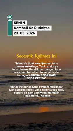 Senin 23 Maret 2026