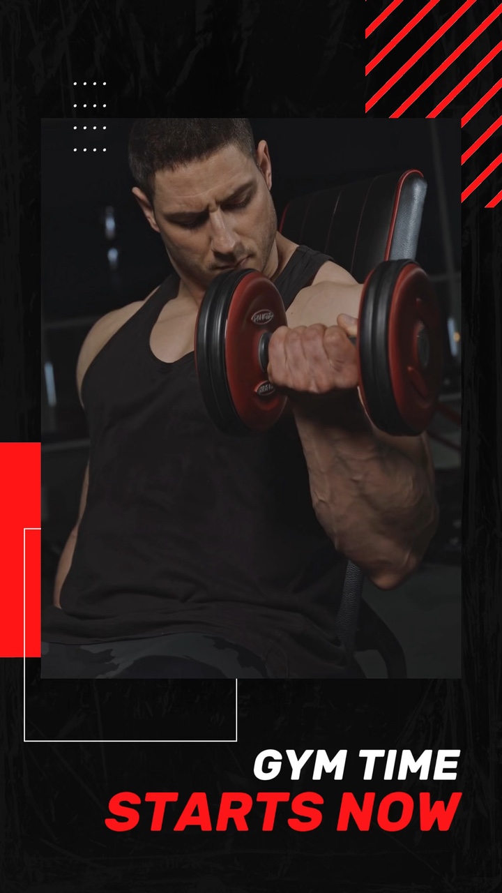 GYM dan Kebugaran Industri Olahraga Hitam & Merah