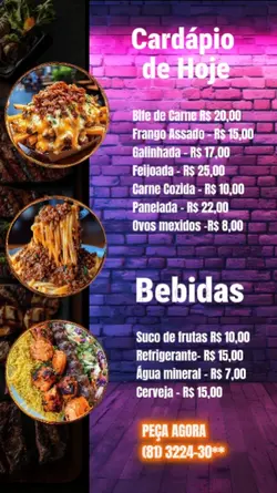Cardápio de hoje