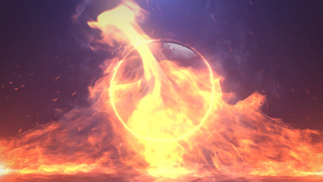 Fire burns