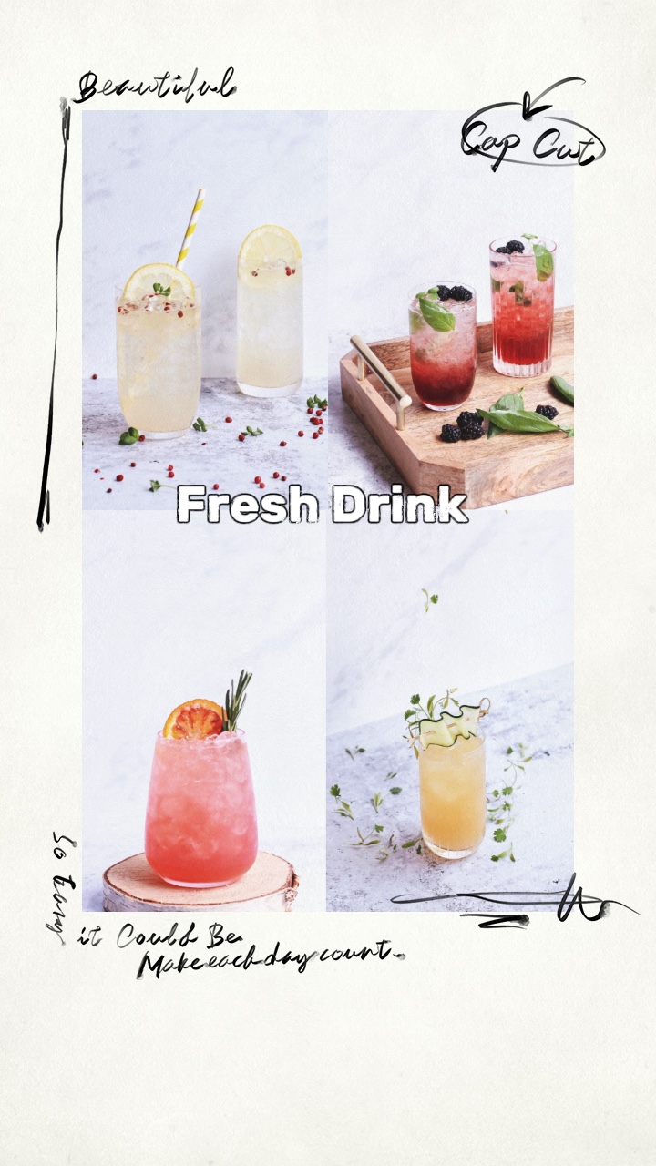 Affichage du produit de boisson battant le style TikTok