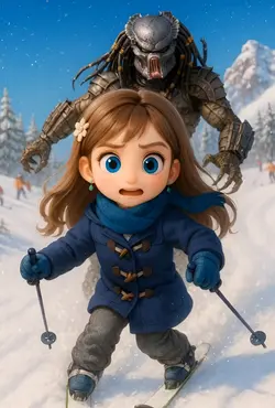 スキー場でプレデターに追われる
