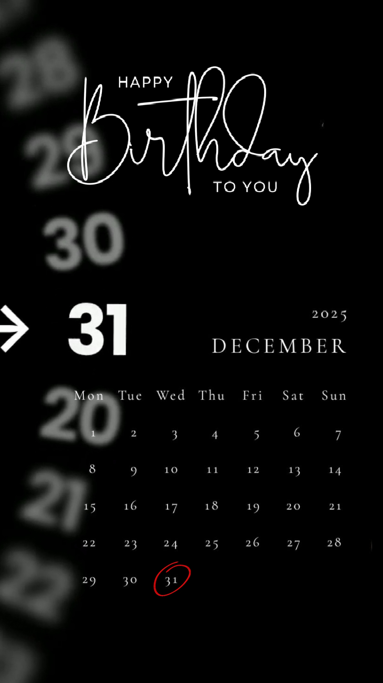 HBD 31 DÉCEMBRE 