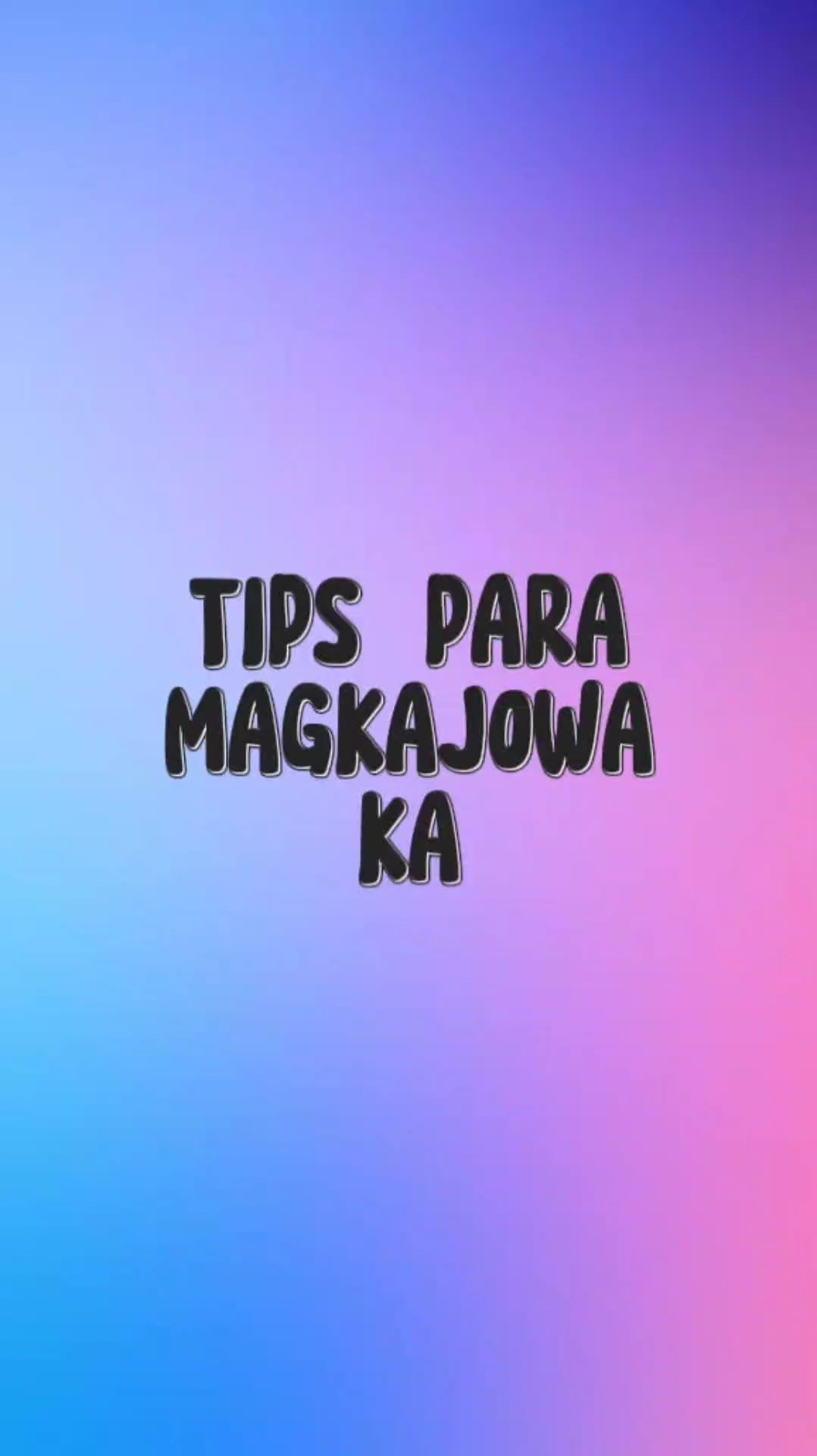 Tips para magkajowa 