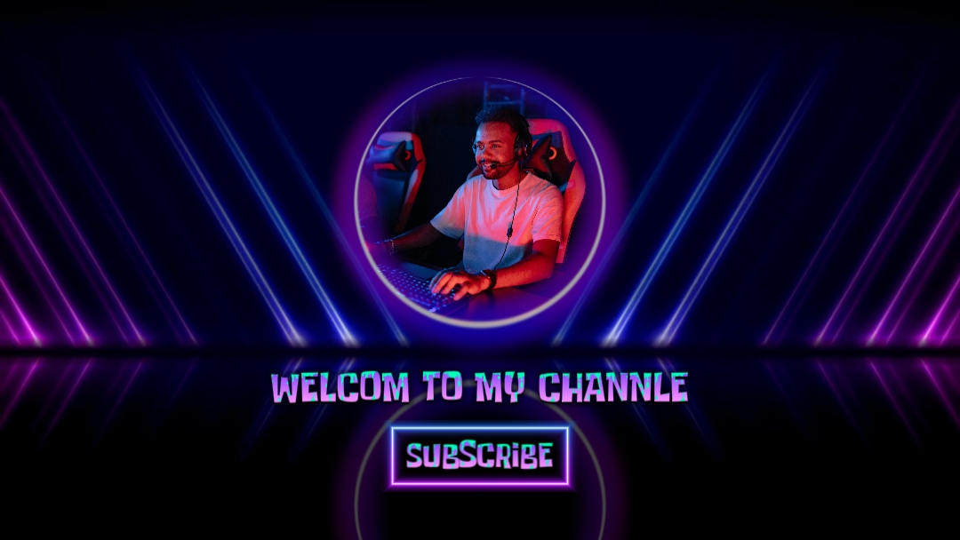 Giriş Şablonu Oyun Giriş Neon Stili YouTube Videosu