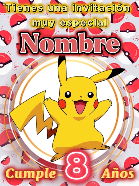 Pikachu invitación 
