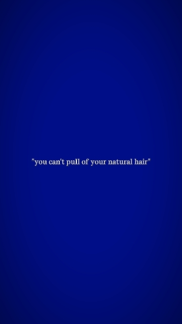 Je ne peux pas te tirer les cheveux