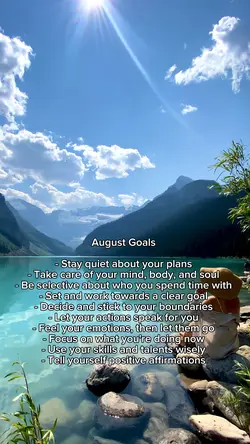 August goals plans